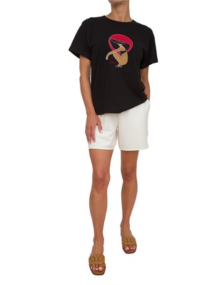 Shorts avorio Liu Jo donna in scuba con dettaglio gioiello sui lati in DONNA