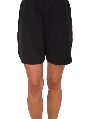 Shorts neri Liu Jo donna in scuba con dettaglio gioiello sui lati in DONNA