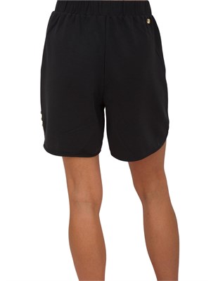 Shorts neri Liu Jo donna in scuba con dettaglio gioiello sui lati in DONNA