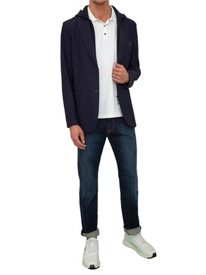 Polo uomo EA7 Emporio Armani in cotone stretch bianco con logo in UOMO