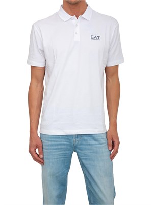 Polo uomo Ea7 Emporio Armani Tennis Club in cotone stretch bianco in UOMO