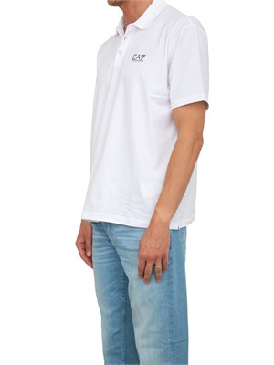 Polo uomo Ea7 Emporio Armani Tennis Club in cotone stretch bianco in UOMO