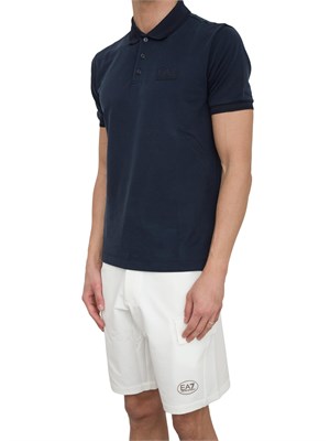 Polo Ea7 Lux Identity in misto modal blu in UOMO