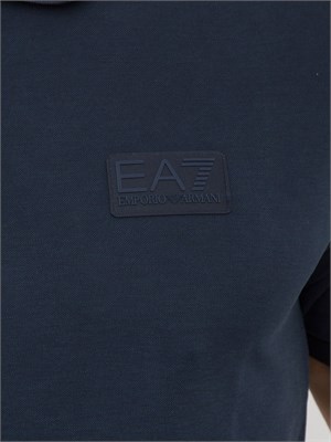 Polo Ea7 Lux Identity in misto modal blu in UOMO