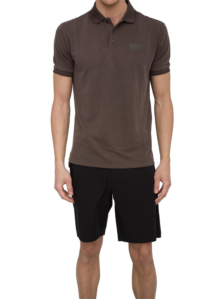 Polo Ea7 Lux Identity in misto modal marrone