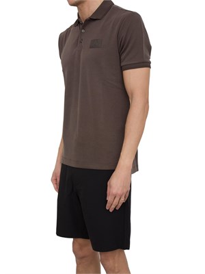 Polo Ea7 Lux Identity in misto modal marrone in UOMO