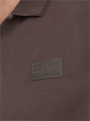 Polo Ea7 Lux Identity in misto modal marrone in UOMO