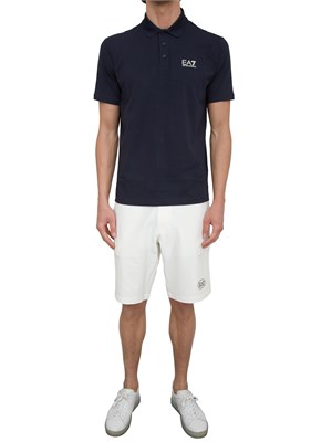 Polo uomo Ea7 Emporio Armani Tennis Club in cotone stretch blu in UOMO