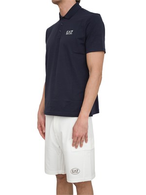 Polo uomo Ea7 Emporio Armani Tennis Club in cotone stretch blu in UOMO