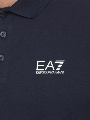 Polo uomo Ea7 Emporio Armani Tennis Club in cotone stretch blu in UOMO