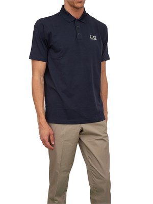 Polo uomo Ea7 Emporio Armani Tennis Club in cotone stretch blu in UOMO