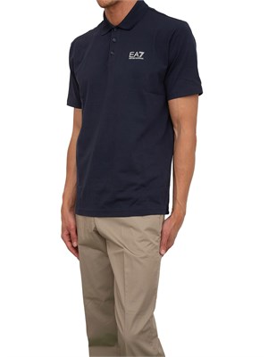 Polo uomo Ea7 Emporio Armani Tennis Club in cotone stretch blu in UOMO