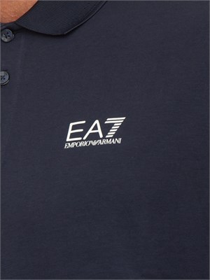 Polo uomo Ea7 Emporio Armani Tennis Club in cotone stretch blu in UOMO