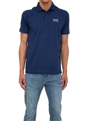 Polo uomo Ea7 Emporio Armani Tennis Club in cotone stretch blu in UOMO