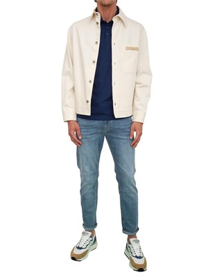 Polo uomo Ea7 Emporio Armani Tennis Club in cotone stretch blu in UOMO