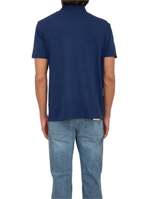 Polo uomo Ea7 Emporio Armani Tennis Club in cotone stretch blu in UOMO