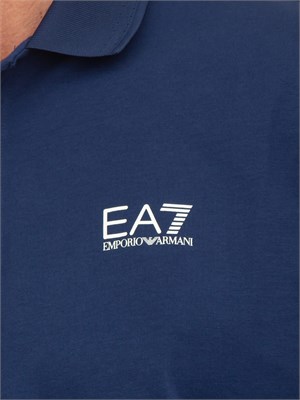 Polo uomo Ea7 Emporio Armani Tennis Club in cotone stretch blu in UOMO
