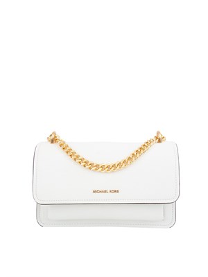 Borsa a spalla Michael Michael Kors modello Claire in pelle martellata bianca in DONNA