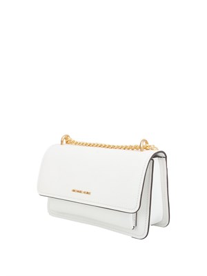 Borsa a spalla Michael Michael Kors modello Claire in pelle martellata bianca in DONNA
