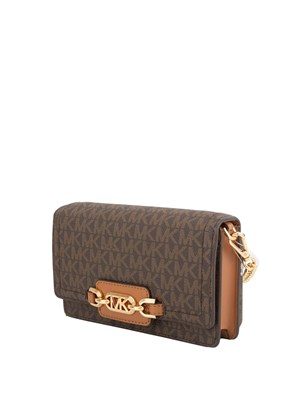 Borsa donna Michael Michael Kors modello Heather extra-small in pelle marrone logo in DONNA