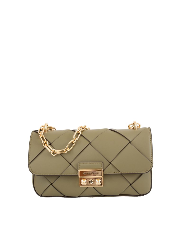 Borsa donna Michael Michael Kors modello Tribeca in pelle verde intrecciata