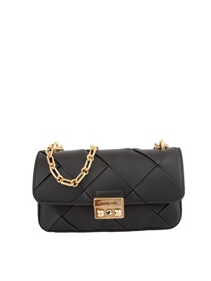 Borsa donna Michael Michael Kors modello Tribeca in pelle nera intrecciata in DONNA