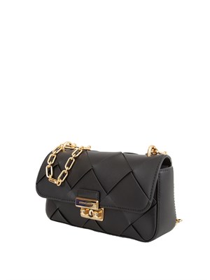 Borsa donna Michael Michael Kors modello Tribeca in pelle nera intrecciata in DONNA