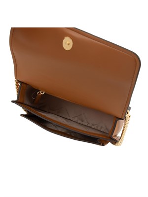 Borsa donna Michael Michael Kors modello Claire in pelle marrone logo all over in DONNA