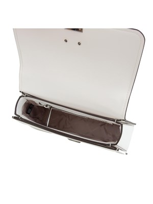 Borsa satchel Michael Michael Kors in pelle bianca con metalleria argento in DONNA