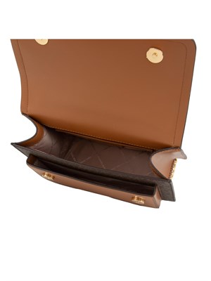Borsa a spalla Michael Michael Kors in pelle marrone con stampa logo all over in DONNA