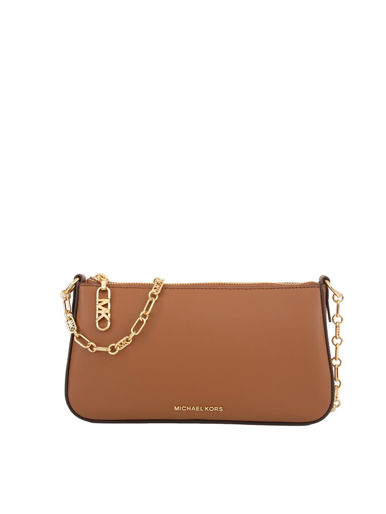 Borsetta Michael Michael Kors in pelle cuoio con catena oro