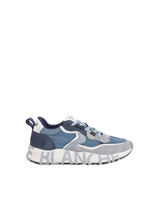 Sneaker blu Voile Blanche in suede e tessuto in UOMO