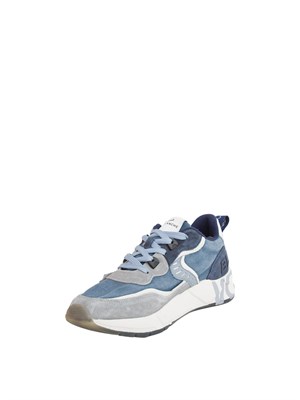 Sneaker blu Voile Blanche in suede e tessuto in UOMO