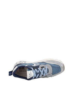 Sneaker blu Voile Blanche in suede e tessuto in UOMO