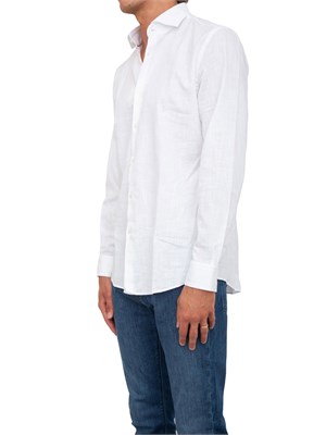 Camicia slim fit Hugo uomo in twill di cotone bianco facile da stirare in UOMO