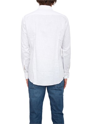 Camicia slim fit Hugo uomo in twill di cotone bianco facile da stirare in UOMO