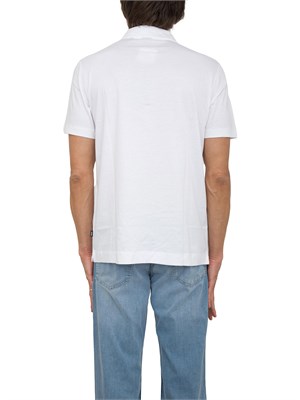 Polo Boss bianco relaxed fit con zip in UOMO