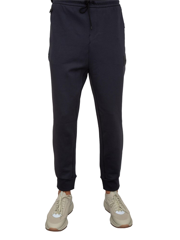 Pantaloni della tuta Boss blu con toppa con logo