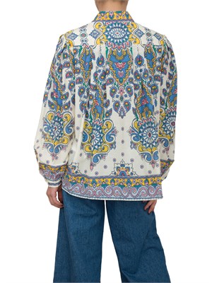 Camicia fantasia Paisley Etro in mussola di cotone e seta con arricciature in DONNA