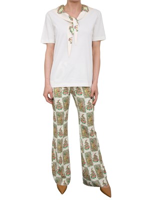 Pantaloni Etro fantasia Paisley con vestibilità flare in DONNA