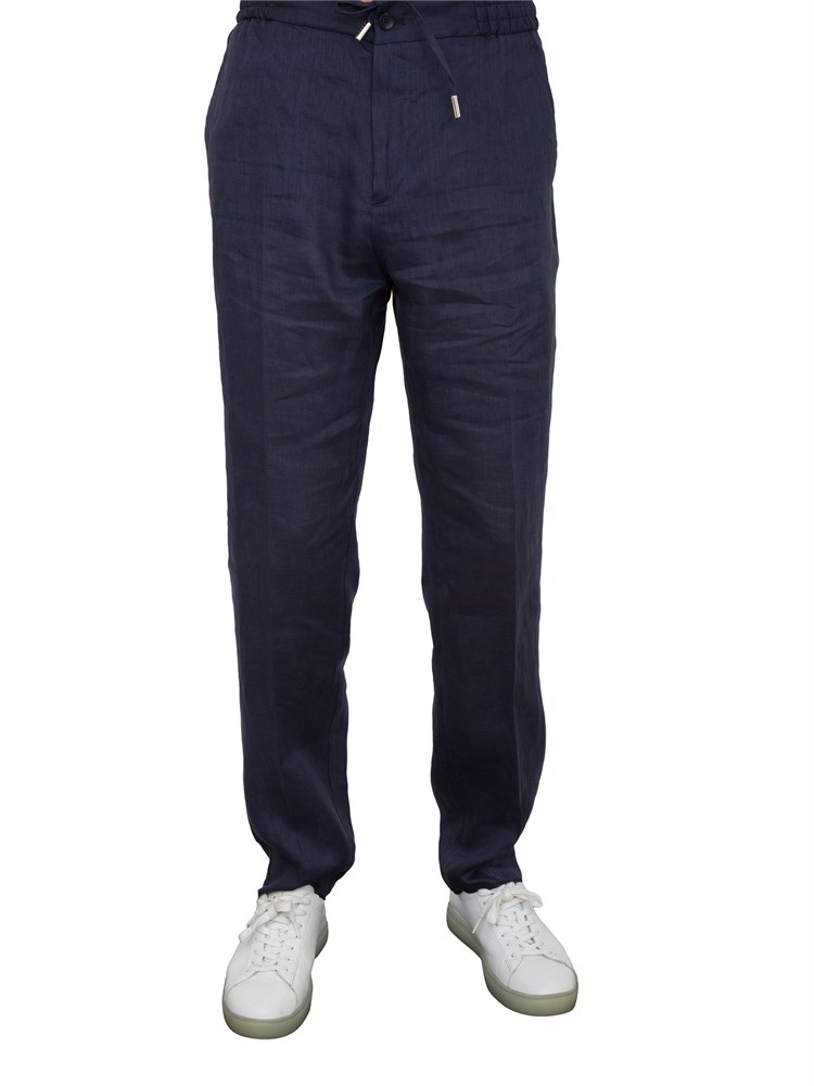 Pantaloni jogging blu Etro uomo in cotone con tasche laterali e posteriori