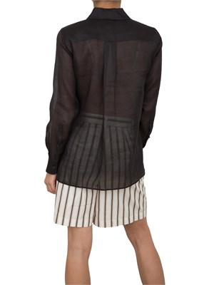 Camicia nera Marella in ramiè trasparente in DONNA