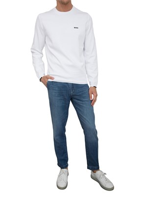Maglione Boss bianco con logo in UOMO