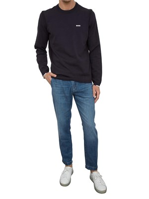 Maglione Boss blu con logo in UOMO