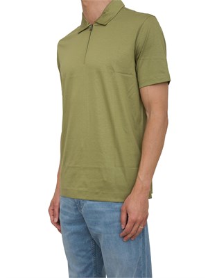 Polo Boss verde relaxed fit con zip in UOMO