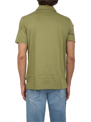 Polo Boss verde relaxed fit con zip in UOMO