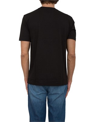 T-shirt Boss nero con grafica con logo a righe sottili in UOMO
