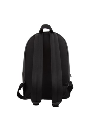Zaino nero Boss uomo in ecopelle con zip e tasca con logo in UOMO