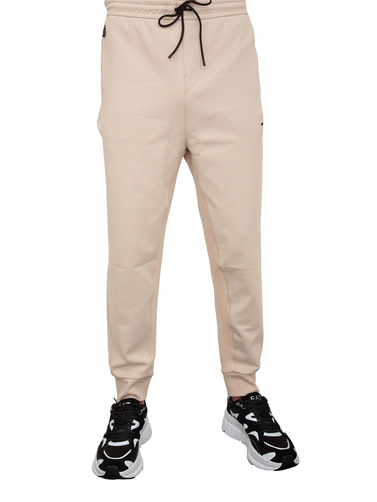 Pantaloni della tuta Boss beige con toppa con logo