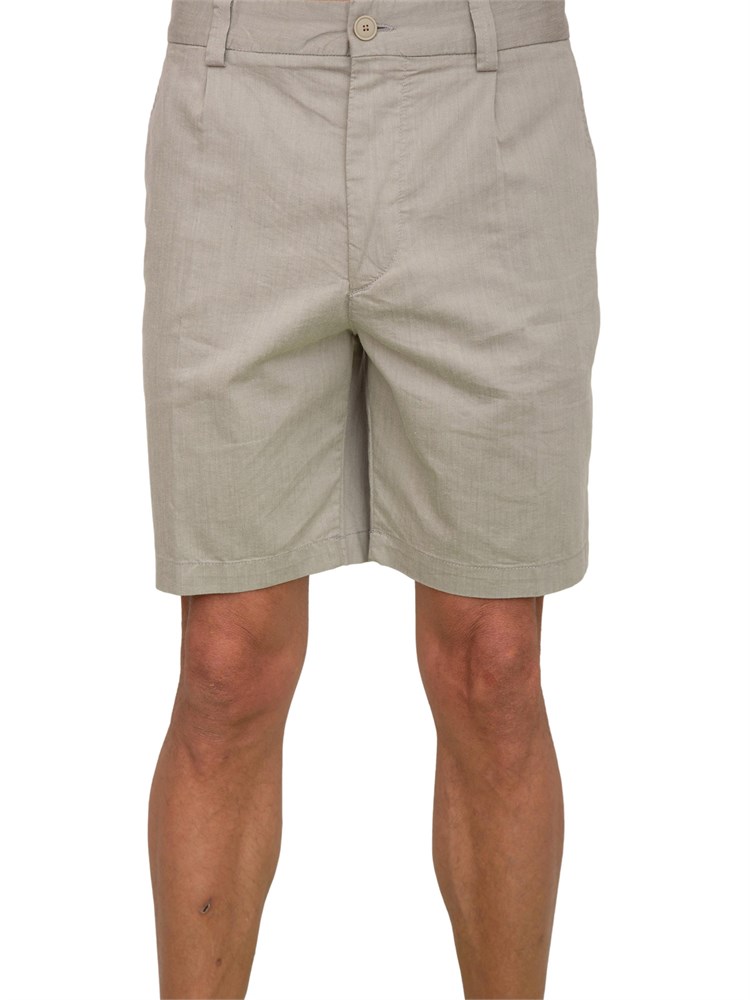 Bermuda Boss uomo in pregiato misto lino beige